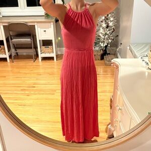 GAP Coral Halter Maxi Dress